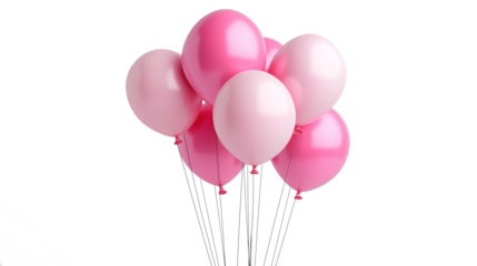 A bunch of pink balloons are floating in the air. The balloons are arranged in a way that they look like they are connected to each other, creating a sense of unity and togetherness