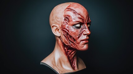 A creepy, realistic Halloween mask with dark hollow eyes and rotting flesh details, perfect for a horror costume.