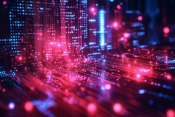 Digital Technology background of data and network created with Generative AI