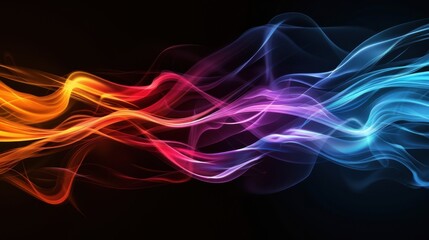 Fototapeta premium Vibrant Abstract Color Waves on Black Background