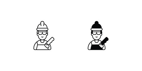 carpenter set icon with white background vector stock illustration