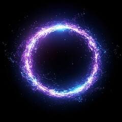 Obraz premium circle lens flare, circle pattern in dark background 
