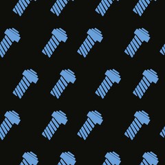 Blue Head screws Seamless Pattern