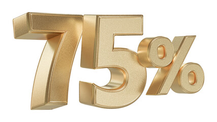 Discount 75 Percent Off Sale Gold Number 3D