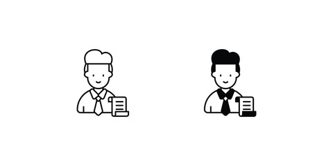 clerk set icon with white background vector stock illustration