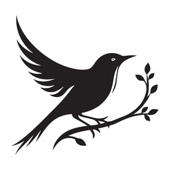 Black bird silhouette vector design