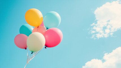 青空に浮かぶカラフルな風船
