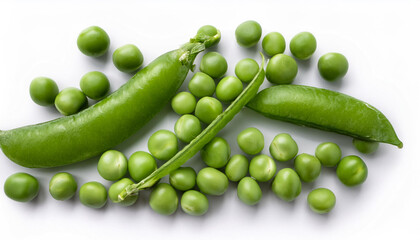 Peas, isolated on a clean white background