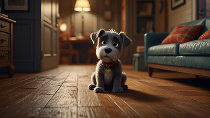 dog sitting on the floor