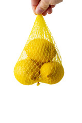 Lemons in a plastic net 
