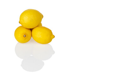 
Lemons, white background
