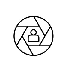 Selfie outline icons, minimalist vector illustration ,simple transparent graphic element .Isolated on white background