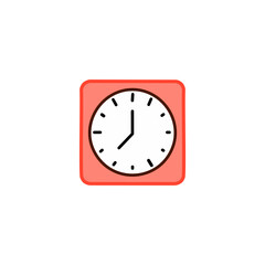 Clock icon in flat style. Watch vector illustration on white isolated background. Time business concept.