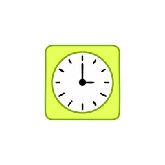 Clock icon in flat style. Watch vector illustration on white isolated background. Time business concept.