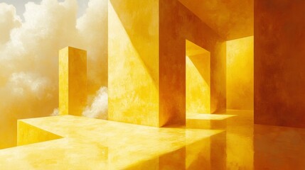 Yellow Room Abstract.