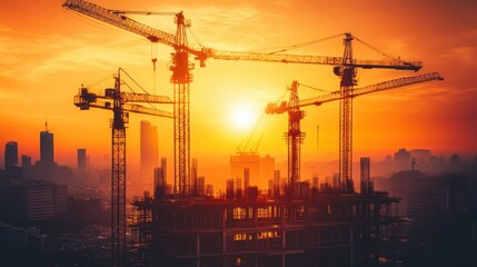 Fototapeta premium The Cranes at Sunset