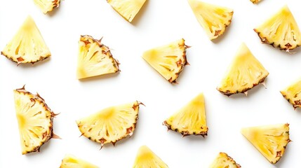 Naklejka premium Sliced Pineapple on White Background