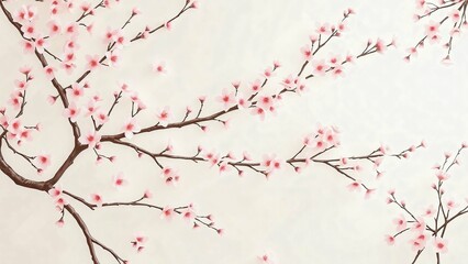 Floral Cherry Blossoms, Serene Floral Wallpaper, Soft Pink Elegance