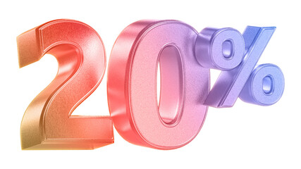 Discount 20 Percent Off Sale Gradient Number 3D