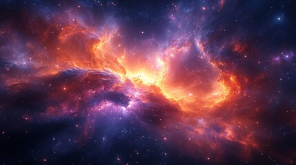 Fototapeta premium A vibrant cosmic nebula showcasing colorful gas and stars.