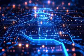 Obraz premium Digital Technology background of data and network created with Generative AI