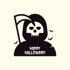 Happy Halloween reaper t-shirt design. vector illustration. 