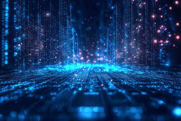 Digital Technology background of data and network created with Generative AI