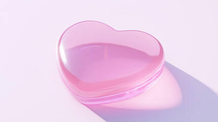 pink heart isolated on white background, A pink 3D heart with a bouncy jelly texture