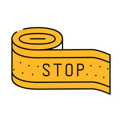 warning tape alert line icon vector. warning tape alert sign. isolated symbol illustration