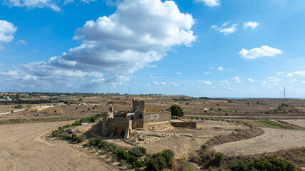 Vista a&eacute;rea del castillo de Marchenilla en Alcal&aacute; de Guada&iacute;ra, Sevilla