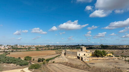 Vista a&eacute;rea del castillo de Marchenilla en Alcal&aacute; de Guada&iacute;ra, Sevilla