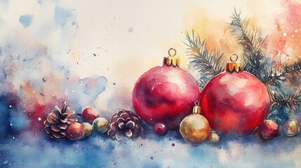 Watercolor Christmas Ornaments