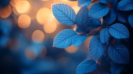 Blue Leaves Bokeh.