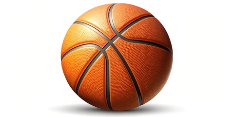 Obraz premium Dynamic isolated orange basketball icon ideal for sports and fitness marketing. Showcasing high-quality vector graphics, it’s perfect for enhancing