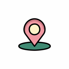 Location color icon. Map pointer, gps symbol. Flat vector illustration.