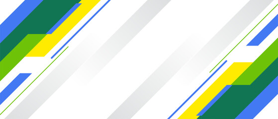 Abstract Geometric Background With Blue Yellow Green Stripes Design