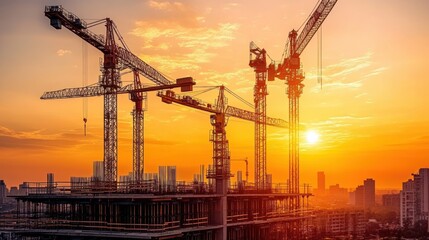 The Cranes at Sunset