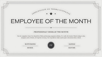 Employee of the Month Certificate
