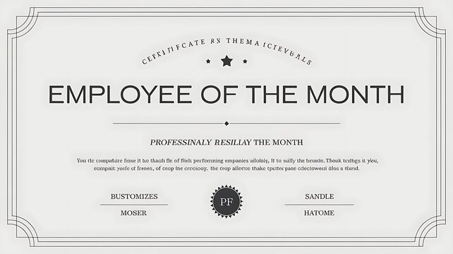 Employee of the Month Certificate
