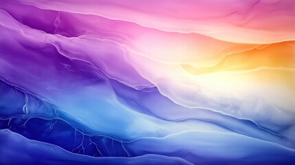 Colorful abstract waves in beautiful blend of purple, pink, and blue tones, smooth texture.