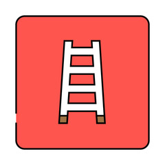 fire ladder emergency line icon vector. fire ladder emergency sign. isolated symbol illustration