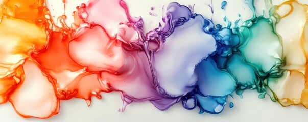 Colorful paint splash, artistic design on white isolate background