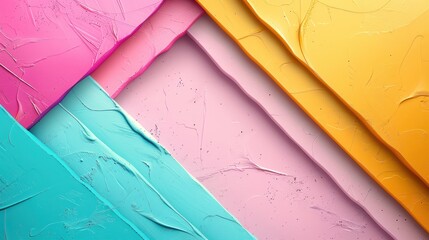 Colorful textured layers of paint in vibrant shades of pink, blue, and yellow, perfect for creative projects.