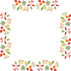 Autumn floral leaves pattern frame