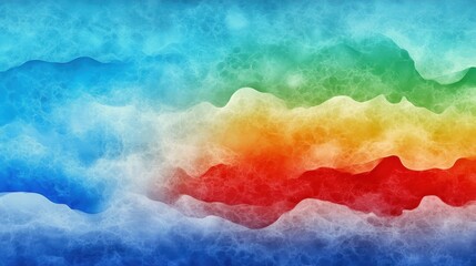 Vibrant abstract waves in blue, green, yellow, red, and orange tones.