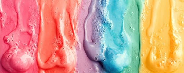 Vibrant colorful ice cream swirls on a textured background, enticing and delicious.