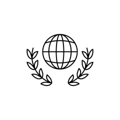 The globe and rice icon, symbolizes the vast international business. International Business icons