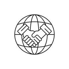 Icon of cooperation between countries, international cooperation,, International Business icons