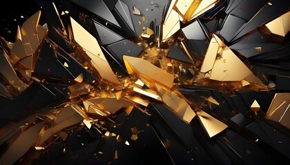 Fototapeta premium abstract background featuring shattered glass fragments with realistic reflection