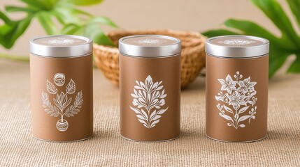 Floral Tea Tin Canisters